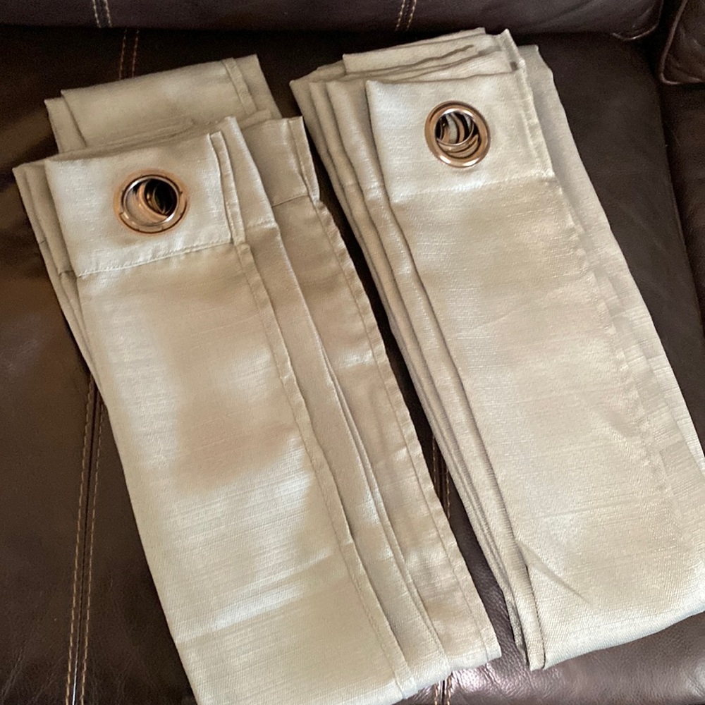 Set of 2 sage green curtain panels